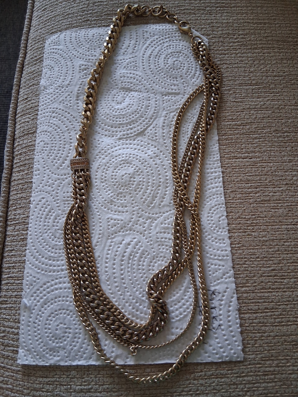 Layered Gold-Tone Multi Chain Necklace for Women Sell As It Is HELPBLACKIE RECOV